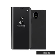 適用三星S21翻蓋皮套手機(jī)殼J62018電鍍鏡面防摔A8 plus外貿(mào)保護(hù)套 黑色 J5Prime/On5(2016)