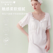 Gainreel歌瑞爾春夏新品帶胸墊睡裙裸感柔軟透氣新款睡衣女顏值舒適寬松家居服 云霧白 L