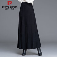 皮爾卡丹針織半身裙女2025秋冬新款高腰加厚大擺裙中長(cháng)款A字裙百褶裙長(cháng)裙 黑色 長(cháng)裙【長(cháng)度90左右 均碼 85-160斤