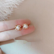 戚小米韓版百搭仿珍珠耳釘女復(fù)古簡(jiǎn)約法式四葉草耳環(huán)優(yōu)雅氣質(zhì)高級(jí)感耳飾 四葉草耳釘