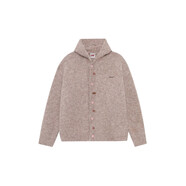 F426國潮牌高級早秋新款不規則異形扣連帽開(kāi)衫毛衣 卡其色 M