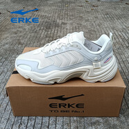 鴻星爾克（ERKE）驚蟄跑鞋新款網(wǎng)面輕便減震回彈跑步鞋男士運動(dòng)鞋防滑耐磨休閑鞋子 正黑大學(xué)紅 40