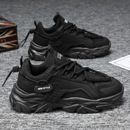 凡十六男鞋2026新款春夏季透氣運動(dòng)休閑學(xué)生小白鞋增高跑步厚底老爹鞋 MD-N8351黑色 39