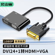 北山雀DVI轉(zhuǎn)HDMI+VGA轉(zhuǎn)換器帶音頻 dvi24+1一分二分屏拓展同屏器一進二出同顯主機電腦接電視投影 BSQ-32