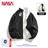 NASA RHUDE秋季外套男裝情侶裝休閑夾克男秋冬棒球服潮流男士春秋款衣服男 836黑色(雙面穿) M (120-145斤)
