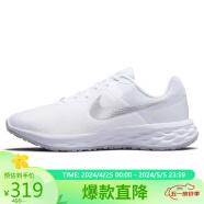 耐克NIKE女跑步鞋REVOLUTION6春夏运动鞋DC3729-101白38.5