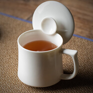 兮元記羊脂玉瓷茶杯馬克杯辦公室陶瓷個(gè)人專(zhuān)用帶蓋水杯家用輕奢定制杯子 羊脂玉瓷言宋水杯（純色）【簡(jiǎn)裝】