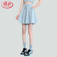 浪莎短褲女夏季薄款高腰a字寬松顯瘦運(yùn)動(dòng)五分褲芭蕾百褶蓬蓬裙褲