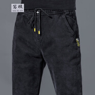 寫(xiě)璇（XIEXUAN）春秋松緊腰牛仔褲男 彈力直筒時(shí)尚休閑潮流寬松商務(wù)百搭男士長(cháng)褲 K806黑色 (彈力高質(zhì)量) M (95(105斤)