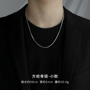 戴巖鈦鋼方蛇骨鏈項鏈男潮輕奢小眾高級感鏈子男士高級鏈配飾女鎖骨鏈 蛇骨項鏈【50cm*2mm】