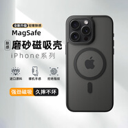 摯衛(wèi)士【膚感磁吸】適用蘋果15Promax手機(jī)殼iPhone15Promax保護(hù)套磁吸無線充電超薄防摔親膚磨砂  午夜黑