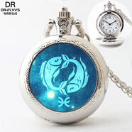 DL 1998胖東來(lái)同款熒光項鏈十二星座表男潮韓版個(gè)性星座吊墜情侶配飾懷表 雙魚(yú)座