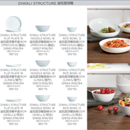 樂(lè )美雅餐具盤(pán)碟餐盤(pán)無(wú)鉛耐熱純白迪瓦麗時(shí)光微波爐消毒柜洗碗機適用 迪瓦麗斑竹面碗 2個(gè) 18cm