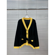 定制GD權志龍同款毛衣外套新款秋冬慵懶風(fēng)上衣男女小香風(fēng)開(kāi)衫衣服 黑色 M 默認