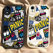 蘋(píng)果xr手機殼XR的保護套RX硅膠iPXR全包防摔iPoneXR叉Xs平果r 黑色【英文表情涂鴉】 iPhone X