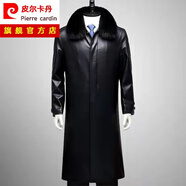 皮爾卡丹（pierre cardin）真皮皮衣男新款秋冬季爸爸裝加絨加厚綿羊皮夾克外套保暖防寒休閑 802黑色-(長款）+拆卸毛領(lǐng) 加絨 3XL 190碼-建議170-185斤