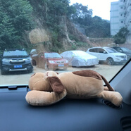 潤華年車(chē)載竹炭包公仔汽車(chē)用后窗擺件竹炭狗新車(chē)除異味活性炭碳包 1瓶 1g 棕色 35cm(每個(gè)含50克炭)