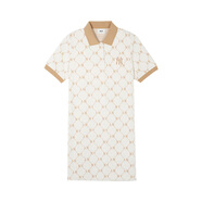 美職棒（MLB）短裙女款鉆石老花polo領(lǐng)直筒短袖運動連衣裙OPM04 奶油色 專柜 M