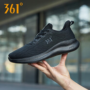 361°男鞋運(yùn)動(dòng)鞋男2025夏季新款網(wǎng)面透氣跑步鞋子黑色輕便軟底休閑跑鞋 【飛織-透氣】曜石黑/煙灰 42