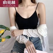俞兆林抹胸美背外穿運(yùn)動(dòng)吊帶小背心女帶胸墊內(nèi)搭文胸上衣打底夏 黑色1件-細(xì)肩帶美背文胸 均碼 （85-135斤）