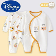 迪士尼新生兒連體衣嬰兒春秋四季無(wú)骨哈衣純棉爬服和尚服魔術(shù)貼寶寶衣服 【小黃人】綁帶款+魔術(shù)貼/四季款 52 (建議0-2個(gè)月)