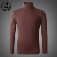 單曲循環(huán)港風(fēng)潮牌莫代爾男士高領(lǐng)打底衫長袖t恤秋冬新款內(nèi)搭修身上衣服男 常規(guī)莫代爾-咖啡 L