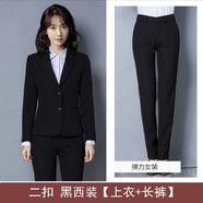 租借氣質(zhì)女士西服套裝修身顯瘦大學(xué)生面試職業(yè)正裝答辯大碼外套 租金 黑上衣+長(zhǎng)褲 L 量大從優(yōu)