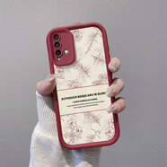 Espanson小米紅米Note9手機殼Redmi note9Pro保護套4g復古花豎紋卡通貼皮磨砂男女5G軟邊硅膠全包防摔外殼 紅米Note9(4G)【復古花豎皮紋】酒紅色