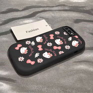妙之選適用于蘋果6/7/8plus手機殼女款可愛iPhonexr新款kitty貓咪蘋果15/14/1312/11promax軟殼xs全包防 泡芙【蝴蝶結(jié)kt貓】黑色+手機膜 iPhone 6s