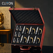 CLITON金箔高檔水晶白酒杯分酒器套裝 一口杯二兩小酒杯烈酒杯6杯6壺