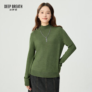 深呼吸DEEP BREATH女裝可機(jī)洗純羊毛打底針織衫女A300962 花紗綠 M (3碼)