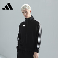 adidas阿迪達斯男女情侶款經(jīng)典條紋外套經(jīng)典休閑運動(dòng)服春秋季薄夾克 【春秋款LOGO】黑底白條紋 M （建議身高162-167厘米）