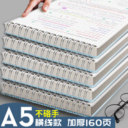 白金麗人 PP線圈本加厚160頁(yè)筆記本本子文具簡(jiǎn)約不硌手上翻橫線網(wǎng)格考研記事本大學(xué)生作業(yè)本開學(xué)必備 A5橫線款/單本丨加厚160頁(yè)