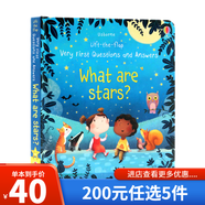 200元5件 幼兒?jiǎn)柵c答翻翻書系列Usborne Lift The Flap Very First Questions and Answers英文繪本你問我答科普早教啟蒙生活認(rèn)知紙板翻翻書 星星是什么
