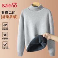 班尼路（Baleno）半高領(lǐng)毛衣男冬季潮流加厚加絨男士針織衫休閑內搭青少年打底長(cháng)袖