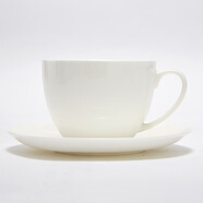 NITORI宜得利家居 現代簡(jiǎn)約碗碟盤(pán)子圓盤(pán)湯勺純白骨瓷系列餐具套裝 310ml杯碟組 純白骨瓷