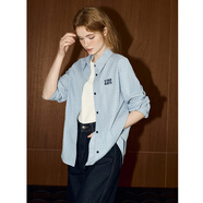 庫恩瑪維（KUHNMARVIN）藍色格子長(cháng)袖襯衫女裝2025年早春新款小清新休閑外穿襯衣K37092 藍色 S