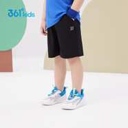 361°兒童短褲夏季男女童3-12歲透氣運動(dòng)褲梭織五分褲 黑 120
