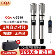 CQA 專業(yè)無(wú)線麥克風(fēng)k歌一拖二U段舞臺(tái)家用ktv話筒聲卡直播設(shè)備全套演講會(huì)議主持戶外音響音箱通用 【店長(zhǎng)推薦】A3318一拖二雙咪