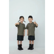 兒童體能服訓練套裝男女童 幼兒園小學(xué)生夏令營(yíng)體智能軍訓迷彩T恤 陸體能短袖短褲 120