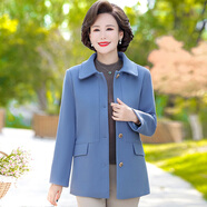 孜顏中老年女裝春裝呢外套媽媽裝春秋季新款呢子衣服50歲60老人衣服女 71930634藍(lán)色 3XL （建議115-130斤）