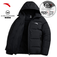 安踏四防科技|速暖羽絨服男士冬季防潑水連帽保暖短款面包服夾克外套 【店長(zhǎng)推薦-L碼充絨175g】黑-2 L 男175