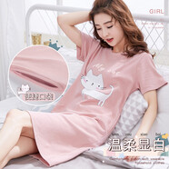 浪莎睡裙女夏季短袖女士中長(cháng)款棉質(zhì)睡衣卡通大碼連衣裙子可外穿家居服 MB22780 2XL (135斤-160斤)