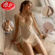 浪莎睡裙女性感純欲風(fēng)蕾絲情調(diào)高級(jí)感帶胸墊夏季火辣吊帶睡裙家居服