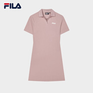 FILA 斐樂(lè)官方女子針織連衣裙時(shí)尚修身POLO領(lǐng)短袖裙子 瓊脂粉-PK M (165) 84A