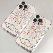 愛立佳適用于iphone16promax系列手機(jī)殼蘋果保護(hù)套高級感鏡頭全包透明防摔硅膠男女款簡約潮流 煙花 蘋果15