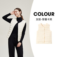 雪中飛經(jīng)典新款基礎(chǔ)舒適輕薄羽絨便捷短款保暖羽絨小馬甲輕盈便攜舒適 黎蔓卡其|7202-女 M 165/88A