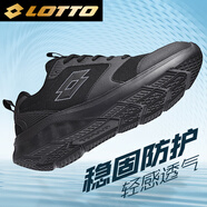 樂途（LOTTO）跑步鞋男新款網(wǎng)面透氣軟彈輕盈休閑健身運(yùn)動(dòng)鞋男 1096 黑色 44