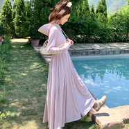 馬迪安2025夏季新款冰絲時(shí)尚防曬衣女修身長(cháng)款防紫外線(xiàn)透氣防曬服外套衫 香芋紫(可拆卸大帽檐) 均碼 建議80-140斤