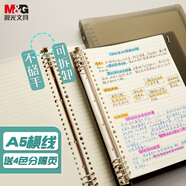 晨光（M&G）文具a5活頁本筆記本本子記事本可拆卸考研錯題橫線60張/6孔APY8D19PB-ZZ-B